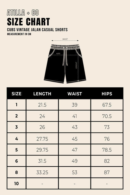 CUBS VINTAGE JALAN CASUAL SHORTS