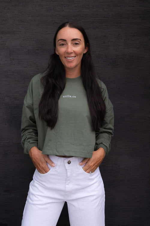 LADIES CROP SWEATER