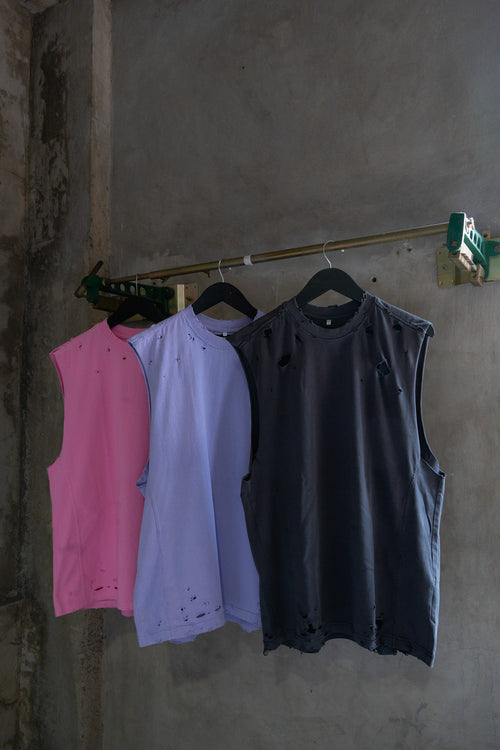 MENS ZEFI TANK - DISTRESSED