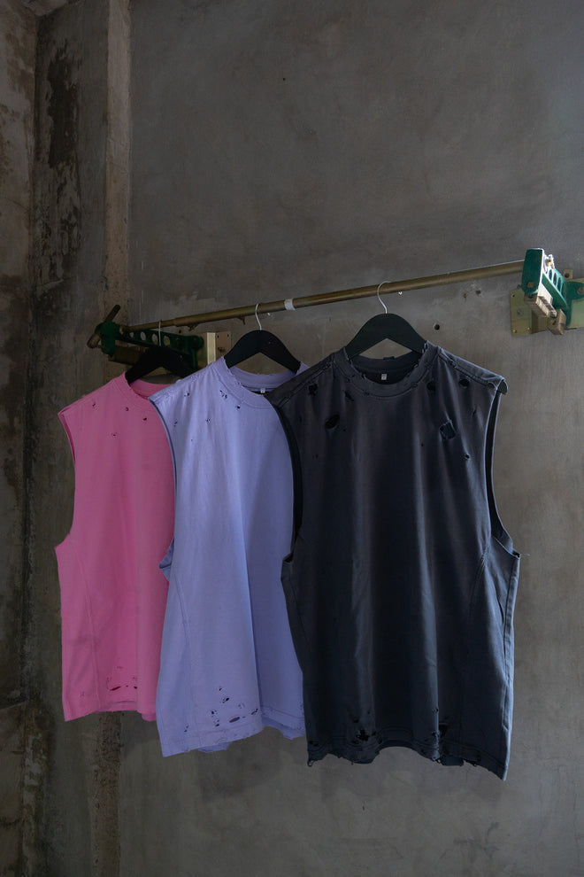 MENS ZEFI TANK - DISTRESSED