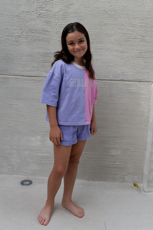 CUBS TWO TONE CROP TEE